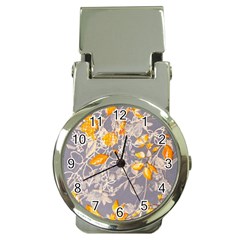 Fabric Floral Background Money Clip Watches