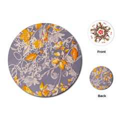 Fabric Floral Background Playing Cards Single Design (round)