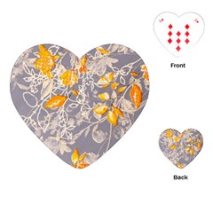 Fabric Floral Background Playing Cards Single Design (heart) by Jancukart