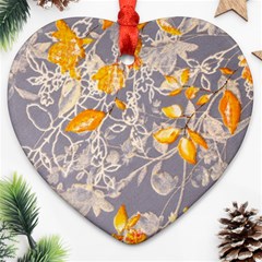 Fabric Floral Background Heart Ornament (two Sides)