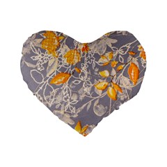 Fabric Floral Background Standard 16  Premium Heart Shape Cushions