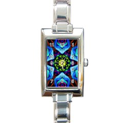 Abstract Kaleidoscope Digital Rectangle Italian Charm Watch