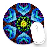 Abstract Kaleidoscope Digital Round Mousepad Front