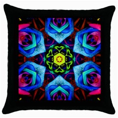 Abstract Kaleidoscope Digital Throw Pillow Case (black)