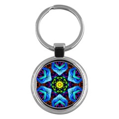 Abstract Kaleidoscope Digital Key Chain (round)