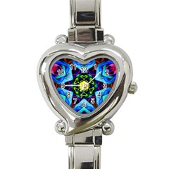 Abstract Kaleidoscope Digital Heart Italian Charm Watch