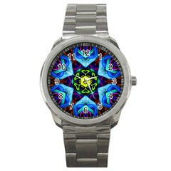 Abstract Kaleidoscope Digital Sport Metal Watch