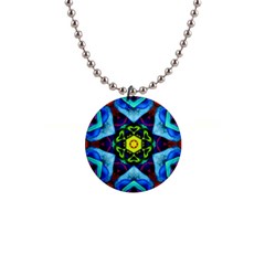 Abstract Kaleidoscope Digital 1  Button Necklace