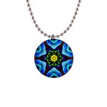 Abstract Kaleidoscope Digital 1  Button Necklace Front