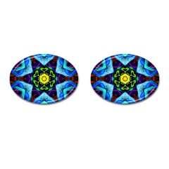 Abstract Kaleidoscope Digital Cufflinks (oval)