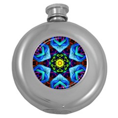 Abstract Kaleidoscope Digital Round Hip Flask (5 Oz) by Jancukart