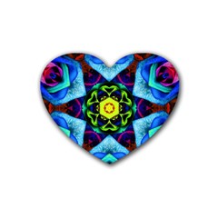 Abstract Kaleidoscope Digital Rubber Heart Coaster (4 Pack)