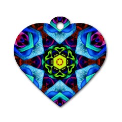 Abstract Kaleidoscope Digital Dog Tag Heart (two Sides)