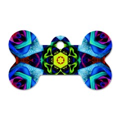 Abstract Kaleidoscope Digital Dog Tag Bone (one Side)