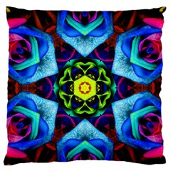 Abstract Kaleidoscope Digital Large Premium Plush Fleece Cushion Case (one Side)