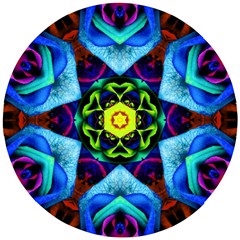 Abstract Kaleidoscope Digital Wooden Puzzle Round