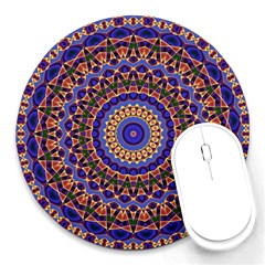 Mandala Kaleidoscope Background Round Mousepad