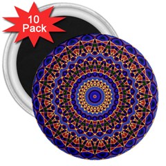 Mandala Kaleidoscope Background 3  Magnets (10 Pack)  by Jancukart