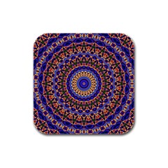 Mandala Kaleidoscope Background Rubber Square Coaster (4 Pack)