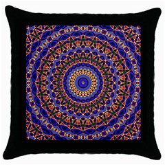 Mandala Kaleidoscope Background Throw Pillow Case (black)