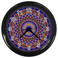 Mandala Kaleidoscope Background Wall Clock (black)