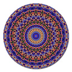 Mandala Kaleidoscope Background Magnet 5  (round) by Jancukart