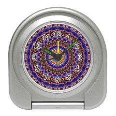 Mandala Kaleidoscope Background Travel Alarm Clock by Jancukart