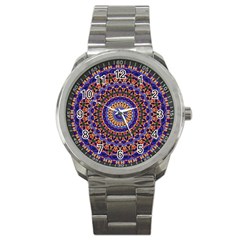 Mandala Kaleidoscope Background Sport Metal Watch