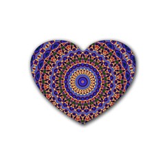 Mandala Kaleidoscope Background Rubber Coaster (heart) by Jancukart