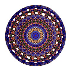 Mandala Kaleidoscope Background Round Filigree Ornament (two Sides)