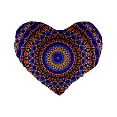 Mandala Kaleidoscope Background Standard 16  Premium Heart Shape Cushions by Jancukart