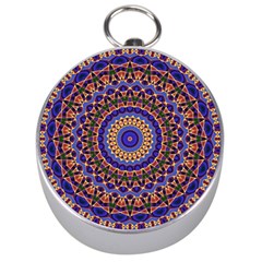 Mandala Kaleidoscope Background Silver Compasses