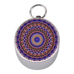 Mandala Kaleidoscope Background Mini Silver Compasses