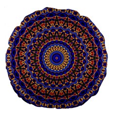 Mandala Kaleidoscope Background Large 18  Premium Flano Round Cushions by Jancukart