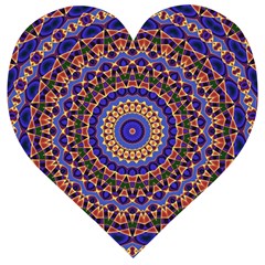 Mandala Kaleidoscope Background Wooden Puzzle Heart