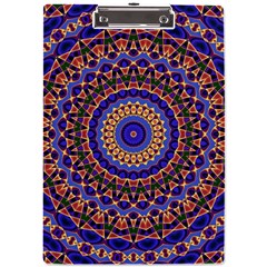 Mandala Kaleidoscope Background A4 Acrylic Clipboard by Jancukart