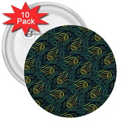 Pattern Abstract Green Texture 3  Buttons (10 Pack) 