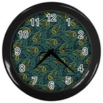 Pattern Abstract Green Texture Wall Clock (Black) Front