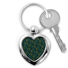 Pattern Abstract Green Texture Key Chain (heart) by Jancukart