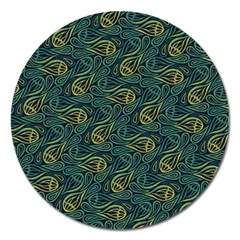 Pattern Abstract Green Texture Magnet 5  (round)