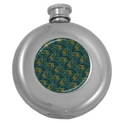 Pattern Abstract Green Texture Round Hip Flask (5 Oz)