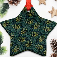 Pattern Abstract Green Texture Star Ornament (two Sides)