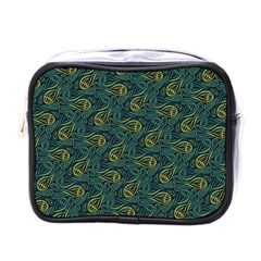 Pattern Abstract Green Texture Mini Toiletries Bag (one Side)