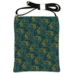 Pattern Abstract Green Texture Shoulder Sling Bag by Jancukart