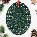 Pattern Abstract Green Texture Oval Filigree Ornament (Two Sides) Front