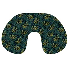 Pattern Abstract Green Texture Travel Neck Pillow by Jancukart