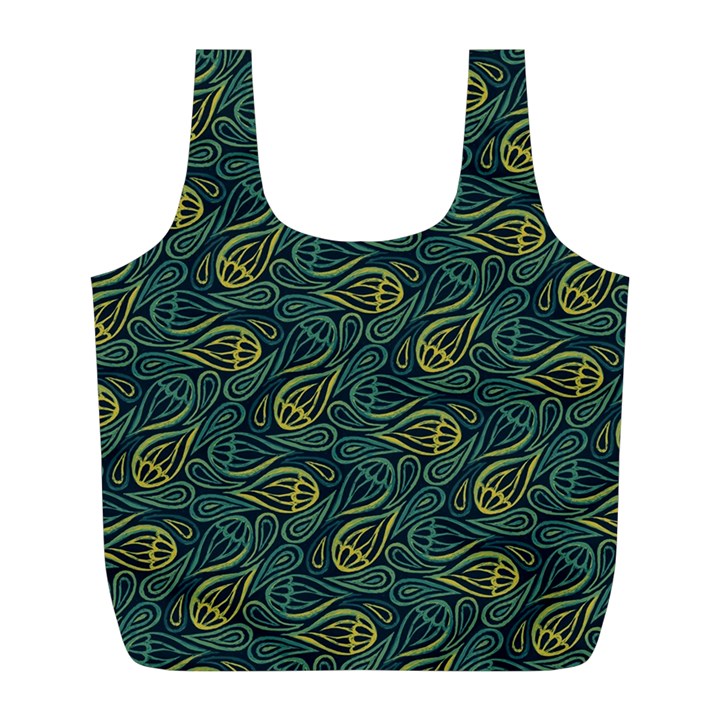 Pattern Abstract Green Texture Full Print Recycle Bag (L)