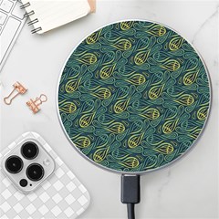 Pattern Abstract Green Texture Wireless Fast Charger(white) by Jancukart