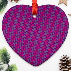 Heart Love Romantic Cute Pattern Heart Ornament (two Sides)