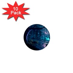 Path Forest Wood Light Night 1  Mini Magnet (10 Pack) 